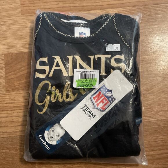 Gerber NFL New Orleans Saints Baby Girls'  3 Pack Short Sleeve Onesie 0-3M NEW - Picture 6 of 7
